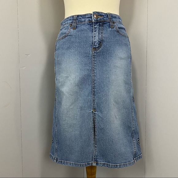 Vintage 90’s Y2K Bubblegum USA Denim Pencil Skirt - Picture 3 of 13